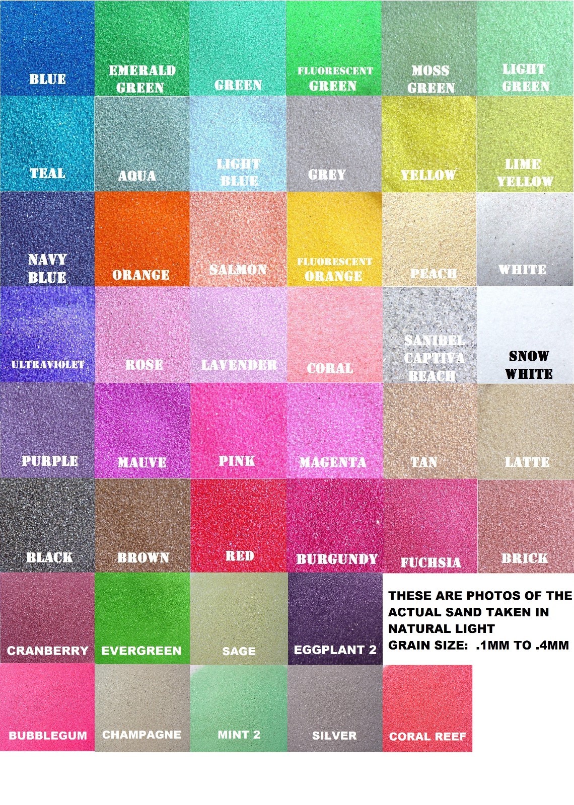 Colored Sand 6oz (1/2 cup) *125+ Colors* Unity Sand Ceremony, Wedding, Craft