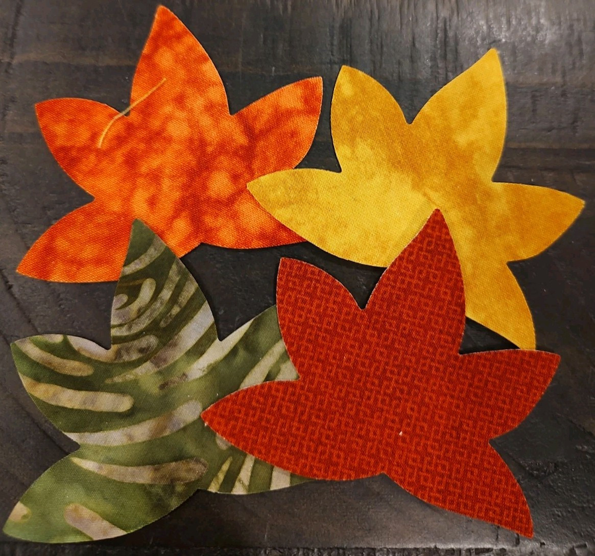 45 Leaf Applique Lot In 4 Shapes And Multiple Fabrics Crafting Embroidery