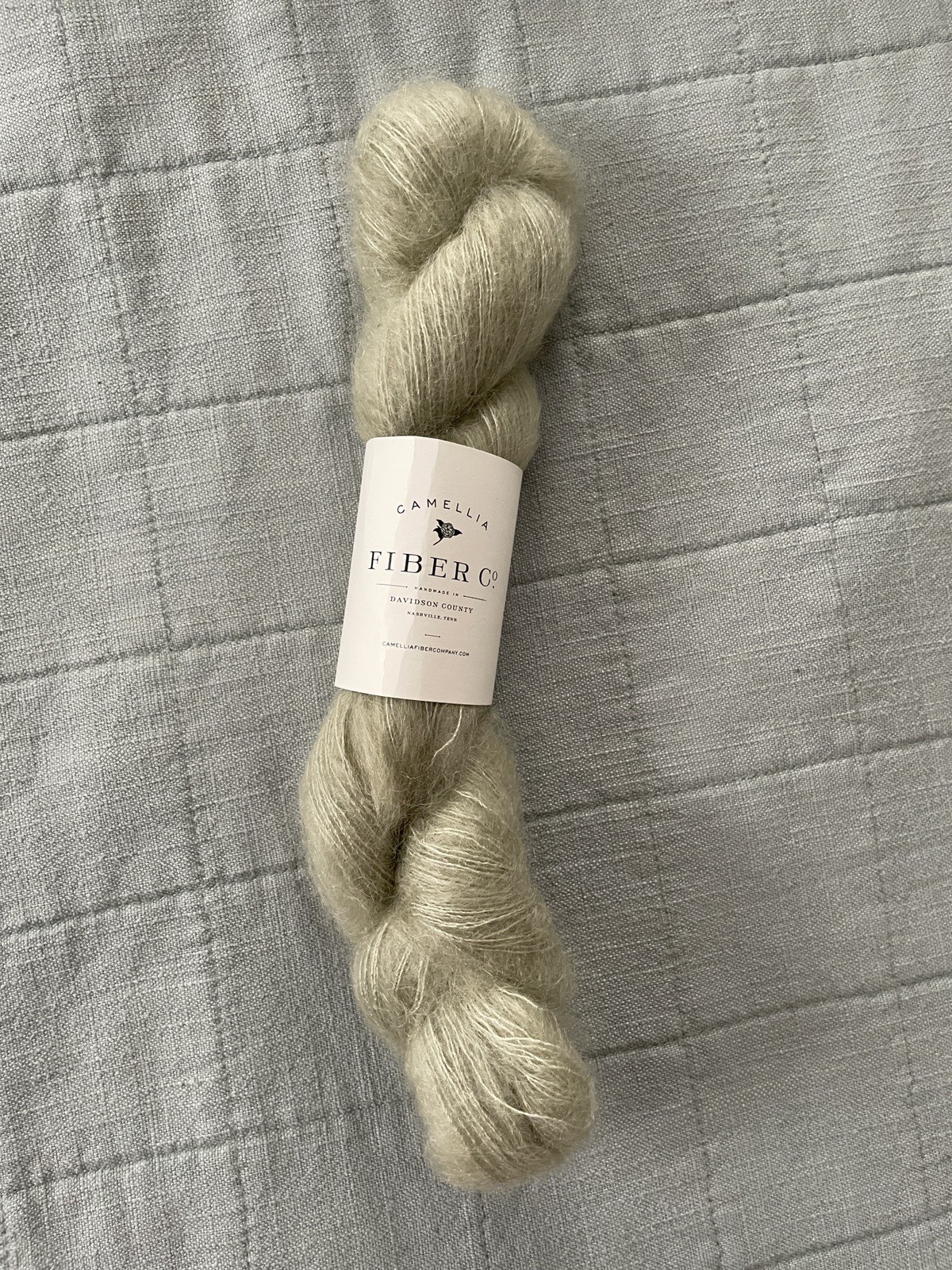 3 skeins Camellia Fiber Company Mohair Silk Lace Yarn Cream Natural Green