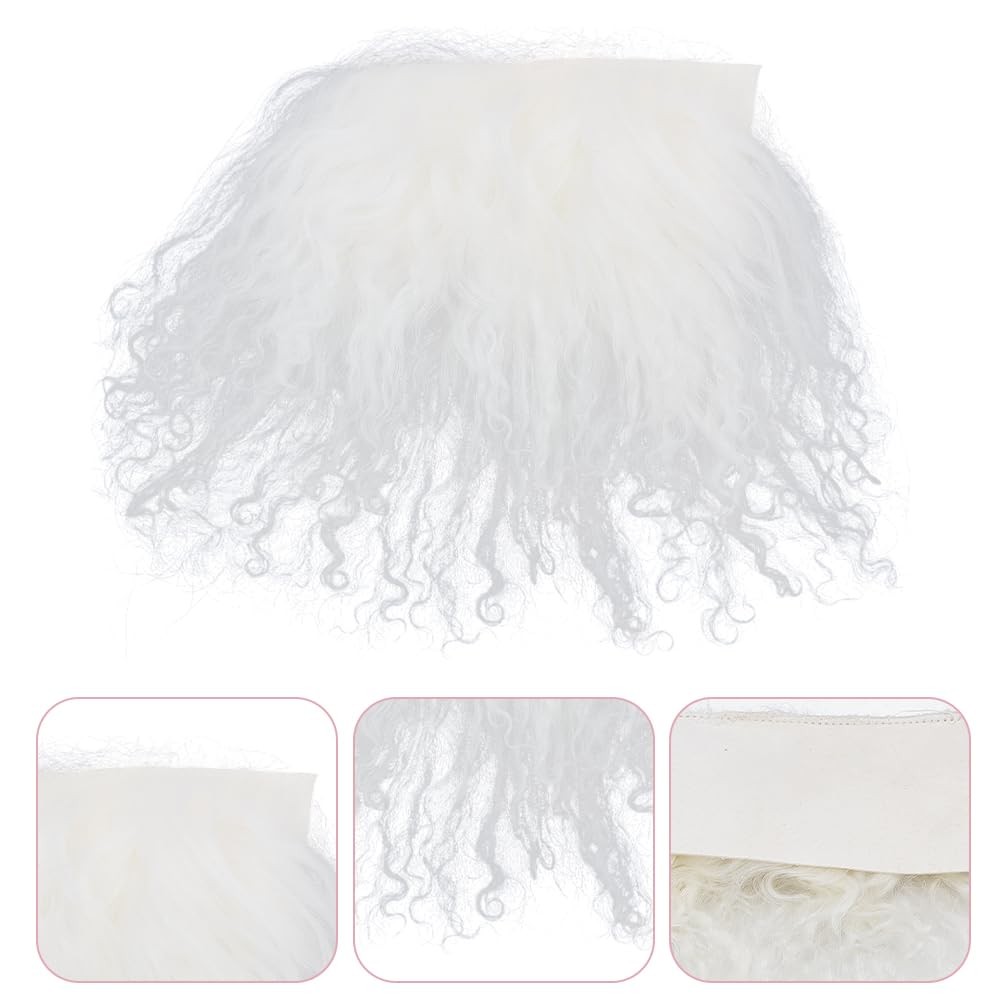 White Wool Doll Wig Curly Hair 5.5×9.45 Inch DIY Doll Making Wig Supplies Craft