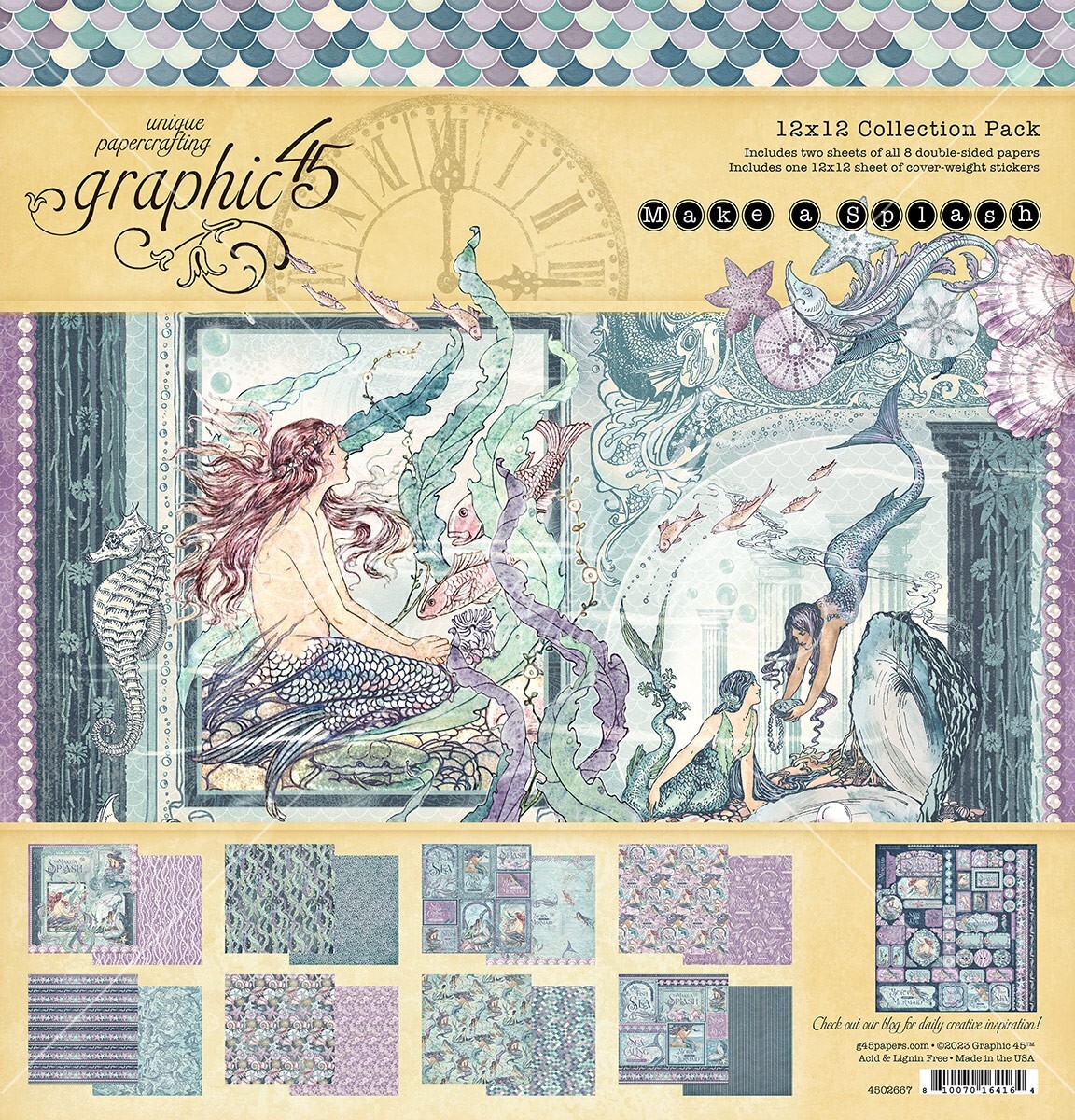 GRAPHIC 45 MAKE A SPLASH TRIFOLD WATERFALL FOLIO ALBUM KIT VOL 6 2023