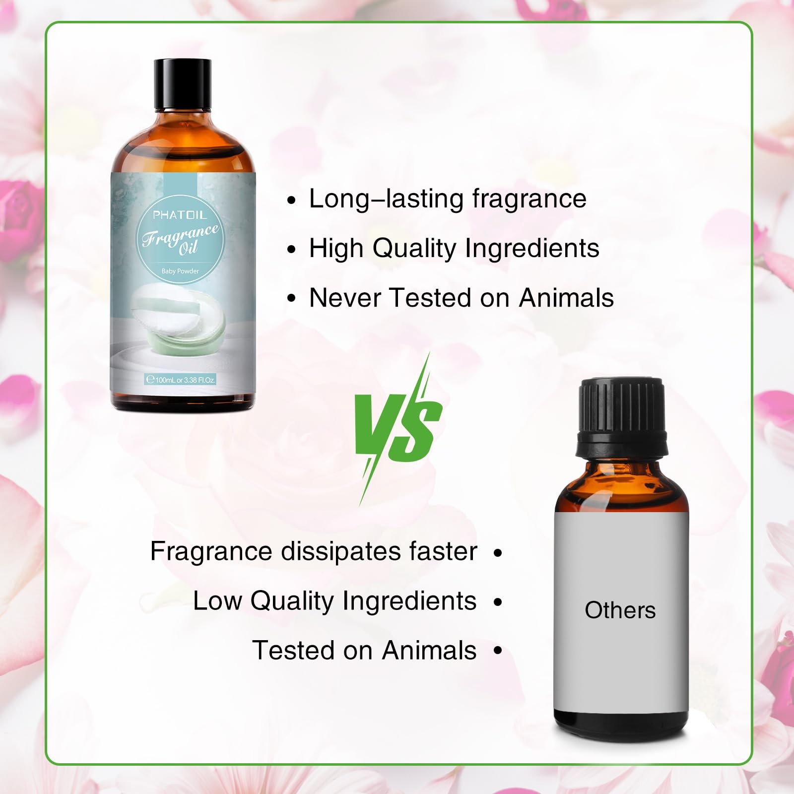 PHATOIL 3.38FL.OZ Baby Powder Fragrance Oils for 3.38 Fl Oz (Pack of 1)