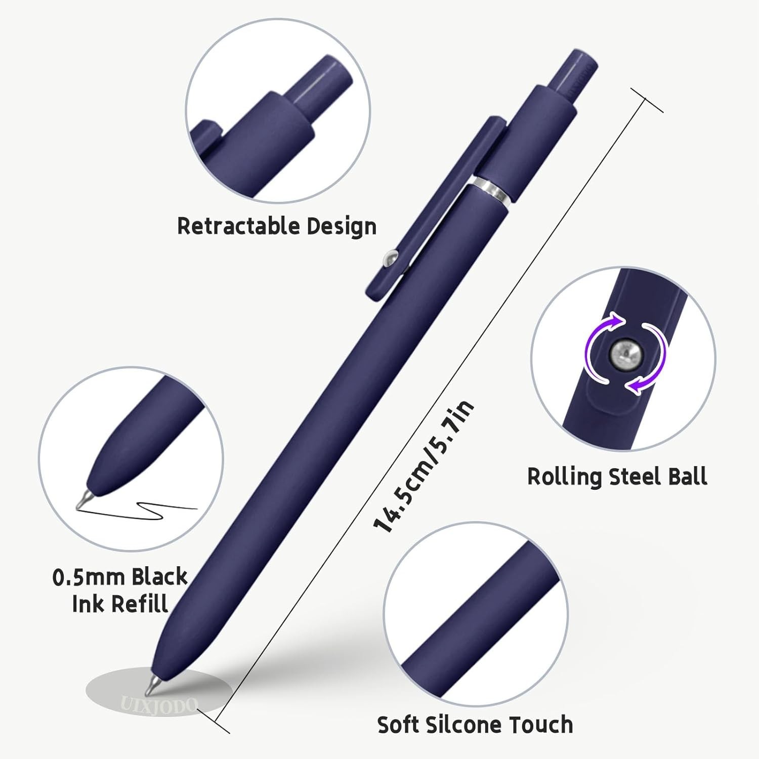 Retractable Gel Pens – 0.5mm Fine Point Black Ink for Vintage Lovers