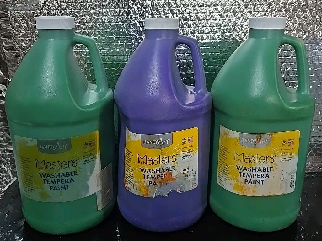 3 Handy Art Little Masters Washable Tempera Paint 1/2 gallon 64 oz Non-toxic