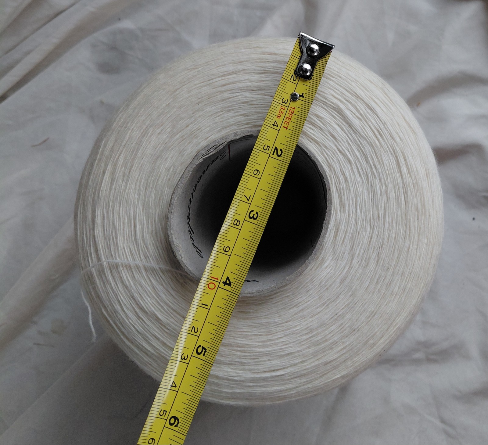 Cone Spool Yarn White 100% Super Fine Wool Large Knitting Crochet 1 Lb 1 Oz