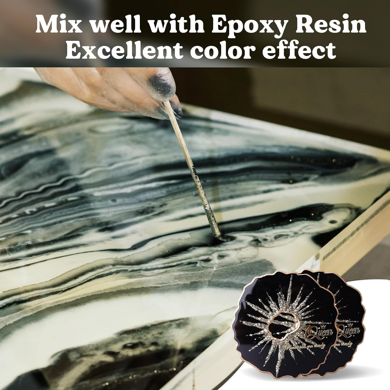 LET’S RESIN High Concentrated Black Epoxy Resin Pigment Paste, 100Ml, Opaque Res