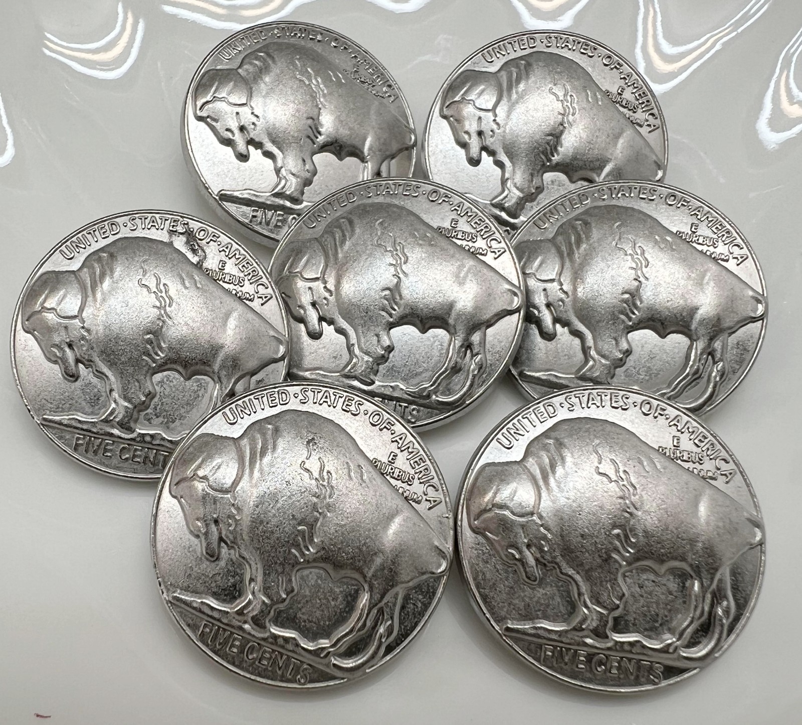 10PC Matte Silver Buffalo Rustic Metal Buttons Shank Buttons 1″ 26mm
