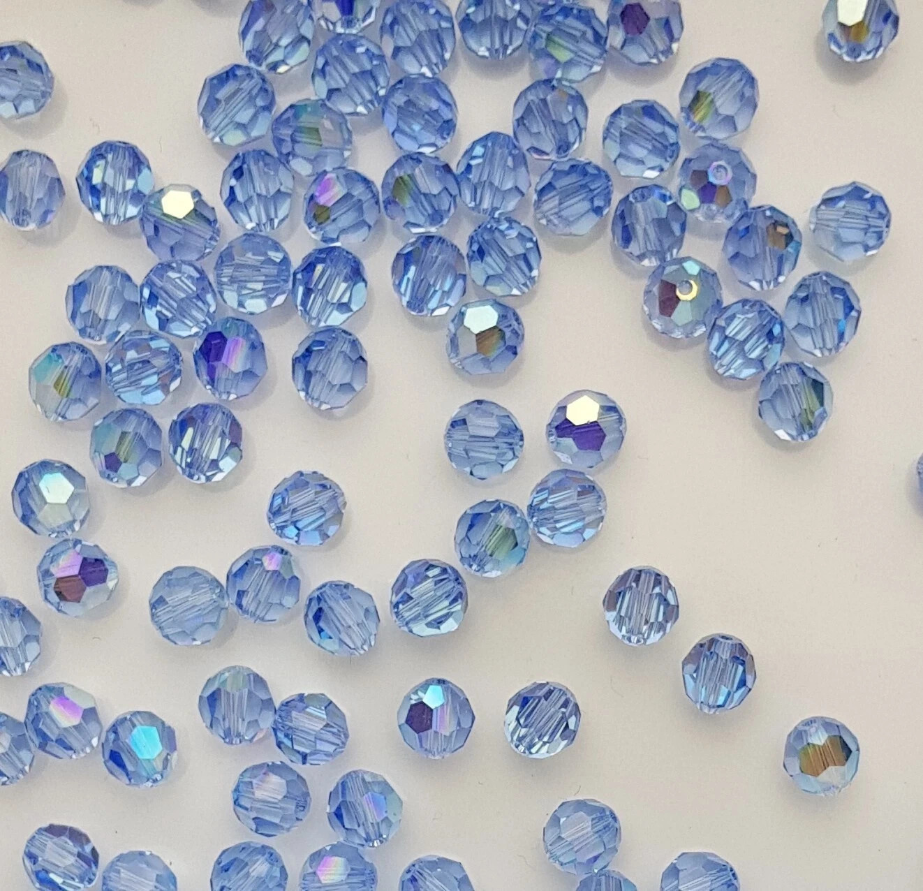 144x Swarovski 5000 Crystal AB 6mm Bicone Beads – Genuine Xilion Cut Bulk Pack