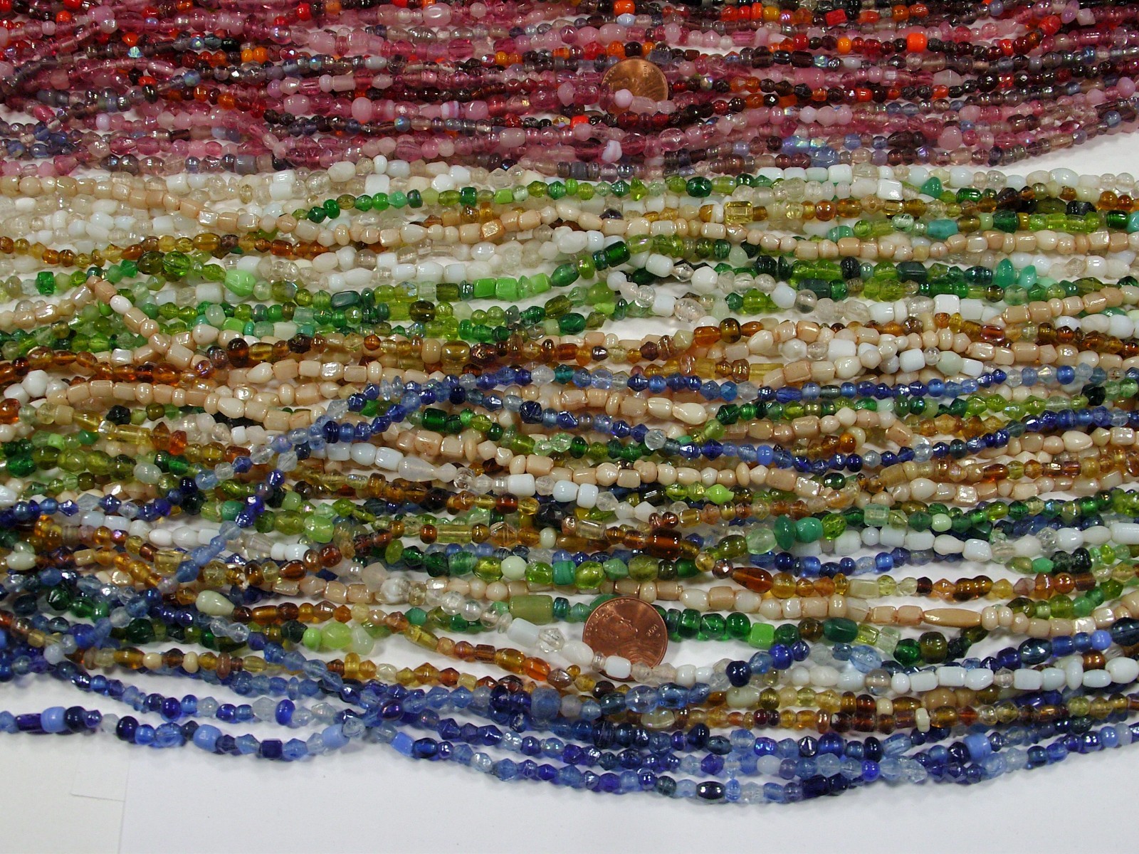 30 Strands 36″ India Handmade Assorted Color Glass Beads Wholesale Bulk (CT-60)