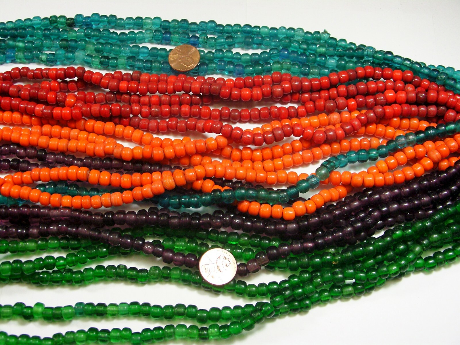 20 Strands 22″ Close Out Assorted Colors (5mm x 7mm) Glass Pony Beads Bulk (L-1)