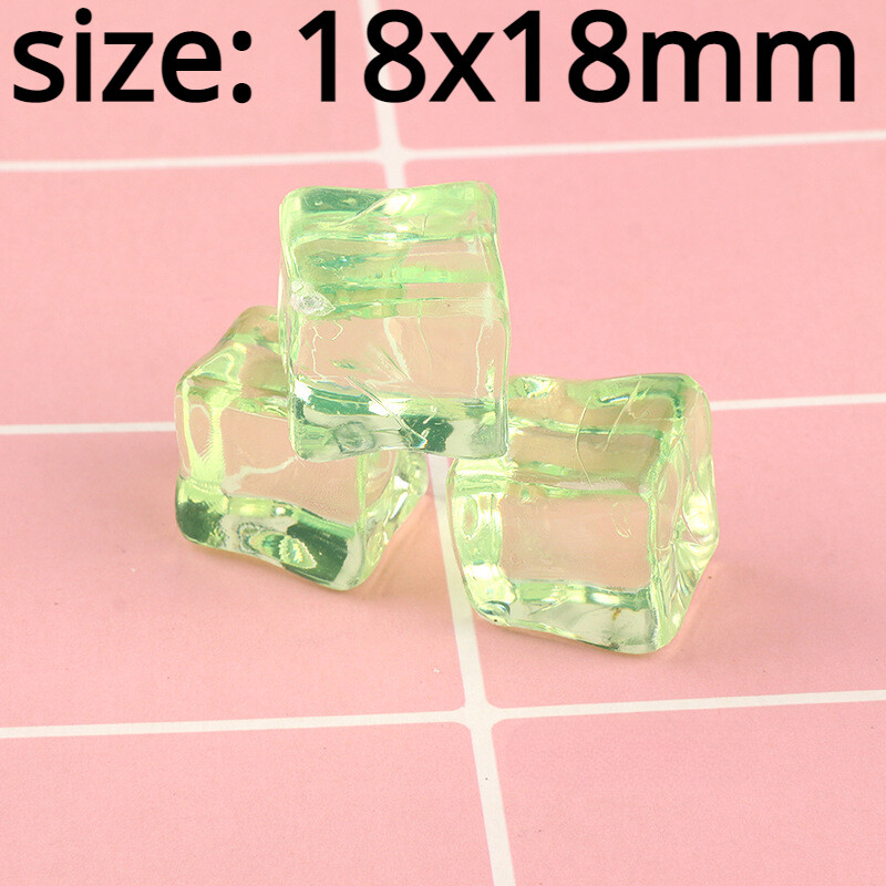 100pcs 18×18 Clear Cube Sheer Acrylic Beads Material Craft for Bottle Bar Decor