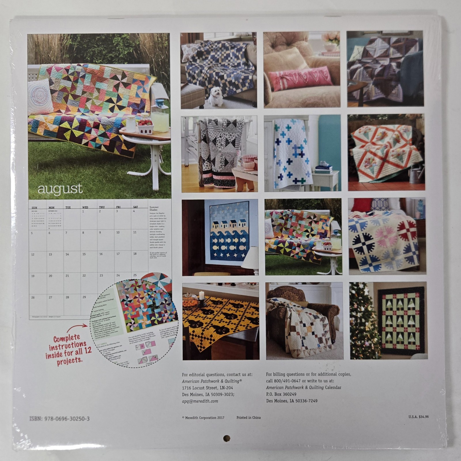 8 SEALED American Patchwork Quilting Calendars 2008-2021 BH&G ~ 12 Patterns Each