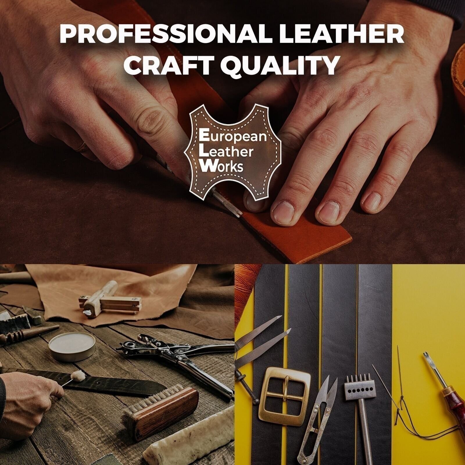 ELW Full Grain Leather Bison Strap 8-9oz (3.2-3.4mm) Thickness 50″ to 84″ Length