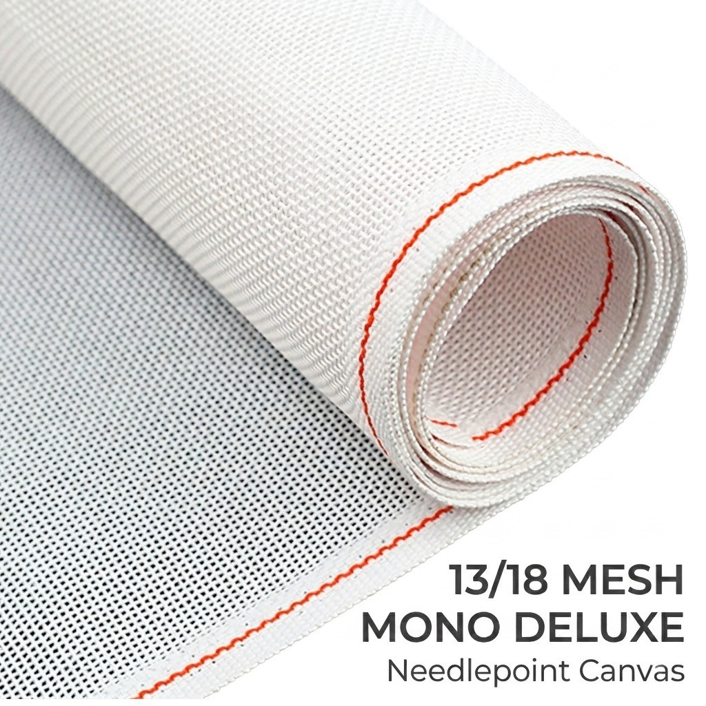 13/18 Mesh Mono Deluxe Needlepoint Canvas , 60″ Wide x 55 Yards,Custom Size