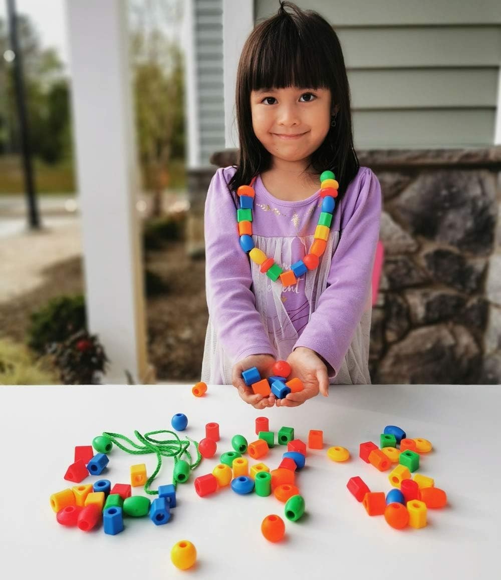 Montessori Lacing Beads Set – 70pcs for Creative Counting & Color Learning