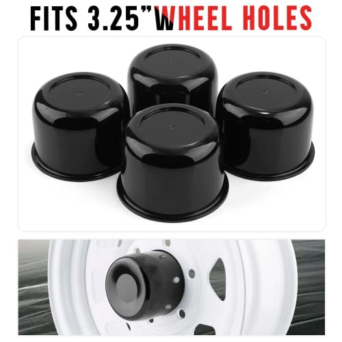 3.25inch Push-Thru Center Caps Compatible with Eagle 3.25″ Hub, 2.32″ H Black