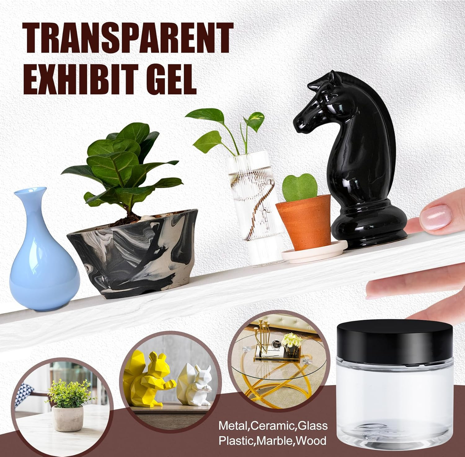 Exhibit Gel for Museum – 6Oz Removable Clear Exhibit Putty Wax for Museum Collec