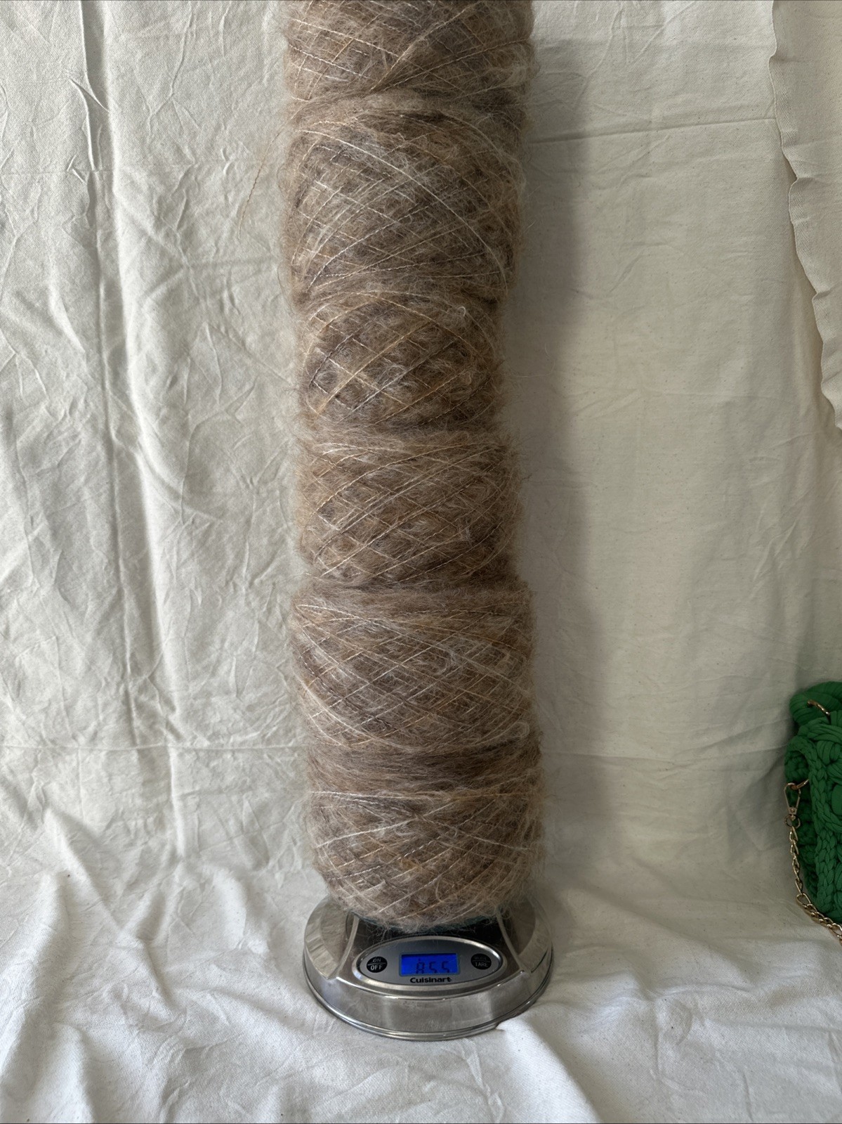 Mohair Yarn 77% Wool/ 23% Viscose High Quality Wheat Color 855G Total