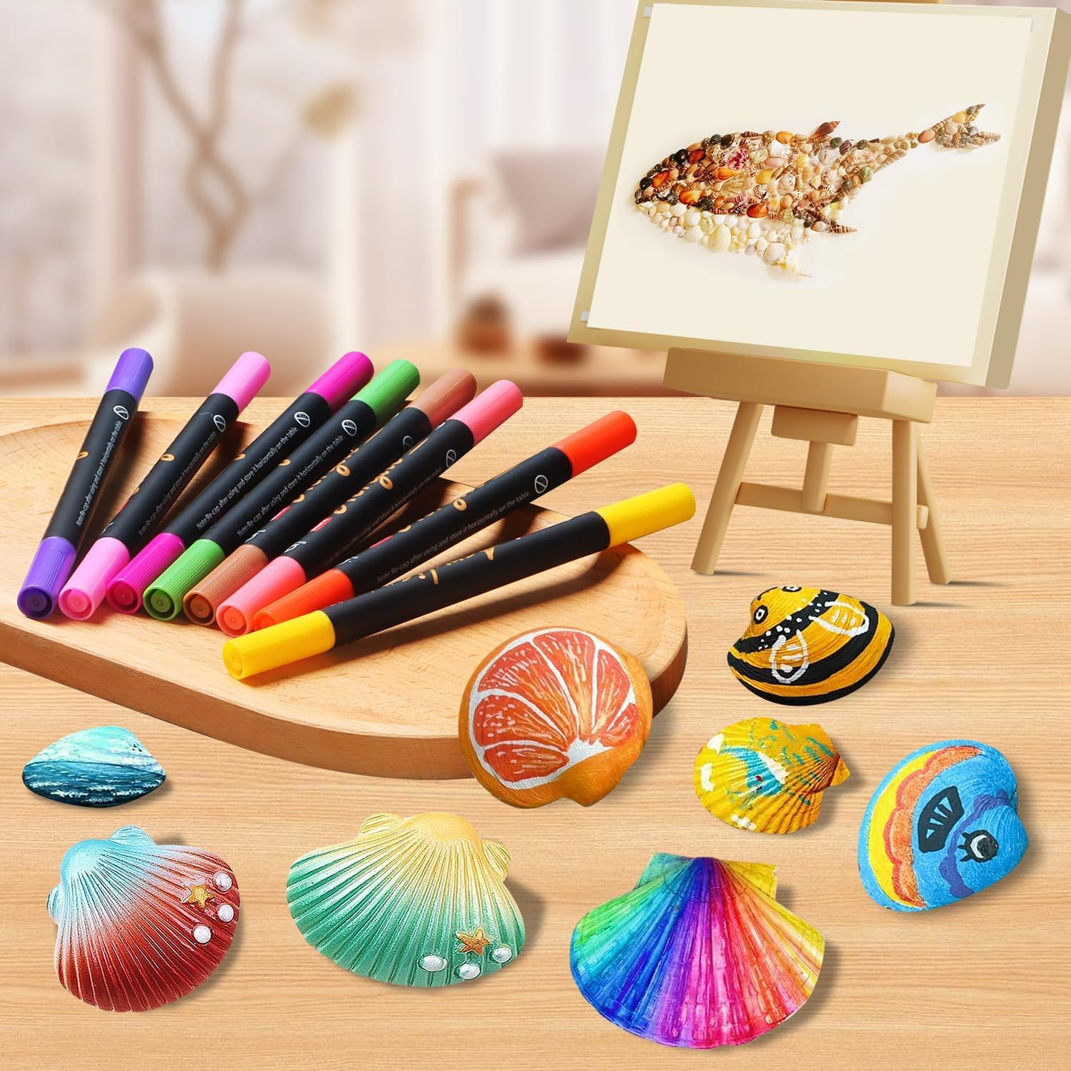 Acrylic Paint Pens Markers, 20 Colors Dual Tips Waterproof Paint Markers for Roc