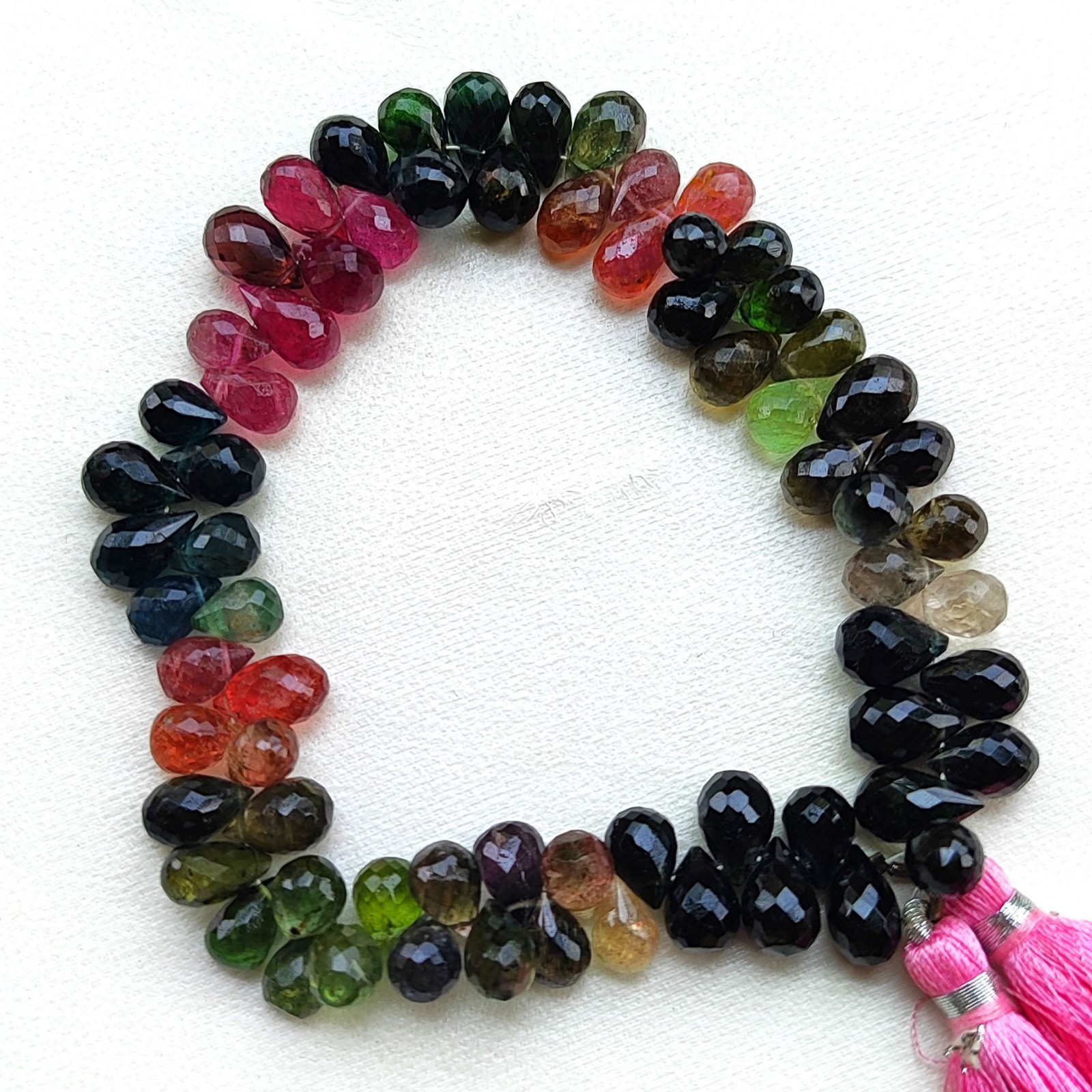Natural Tourmaline Gemstone 9×6 to 10×7 mm Size Faceted Teardrop Beads 9″ Strand