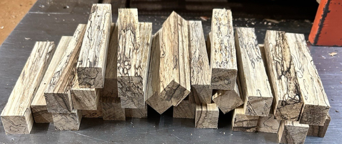 FIVE EXOTIC SPALTED ZEBRAWOOD PEN BLANKS TURNING LUMBER WOOD 6″ X 3/4″ X 3/4″