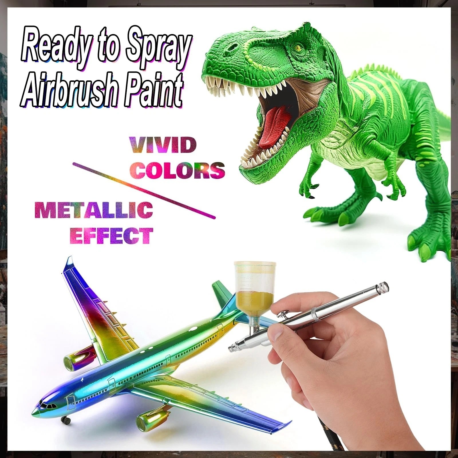 FansArriche Airbrush Paint Set, 20 Colors Acrylic Air brush Paint Kit, Ready…