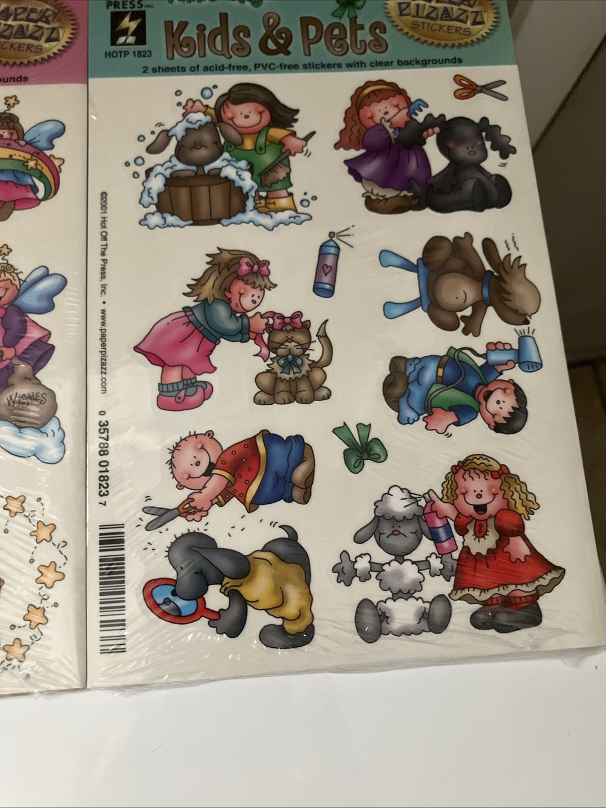 7 Lot Vintage Stickers Barbie 2000, Annie Langs 2001 And SandyLion Unknown Date