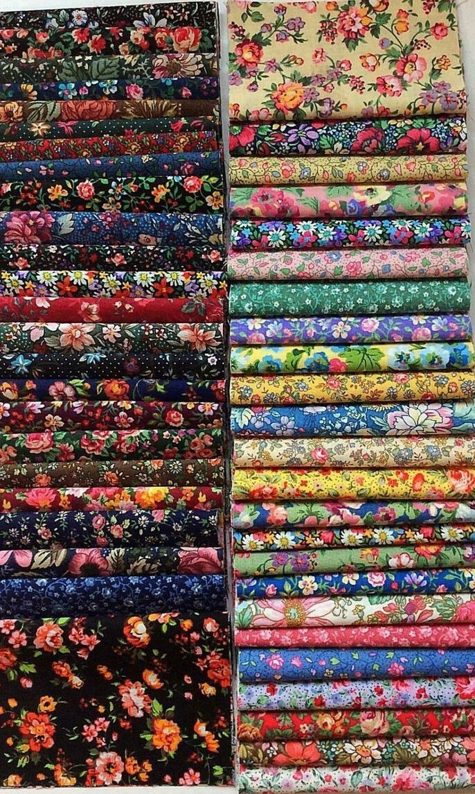Vintage Florals pre cut charm pack 5″ squares fabric quilt scrap cotton 96 pcs