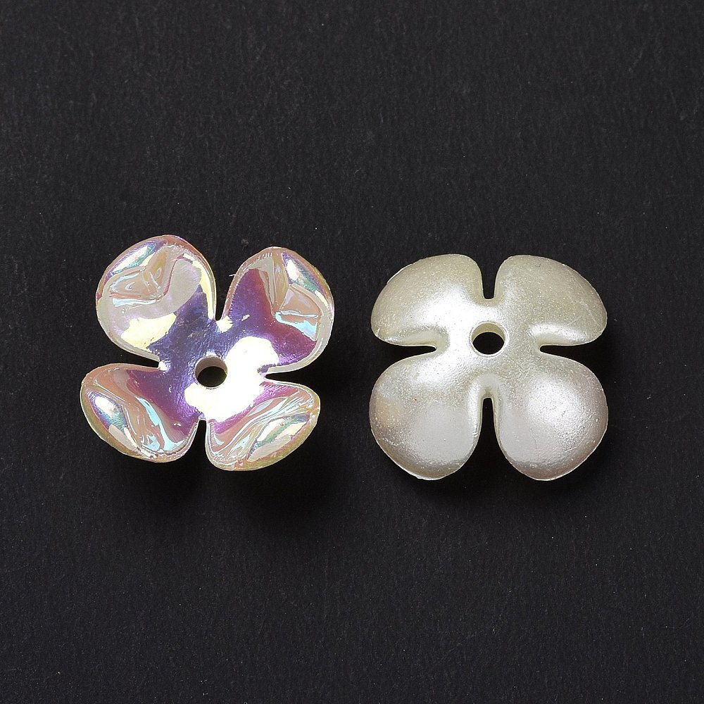500x Opaque Acrylic Pearl Flower Spacer Bead Caps End for DIY Jewelry Making