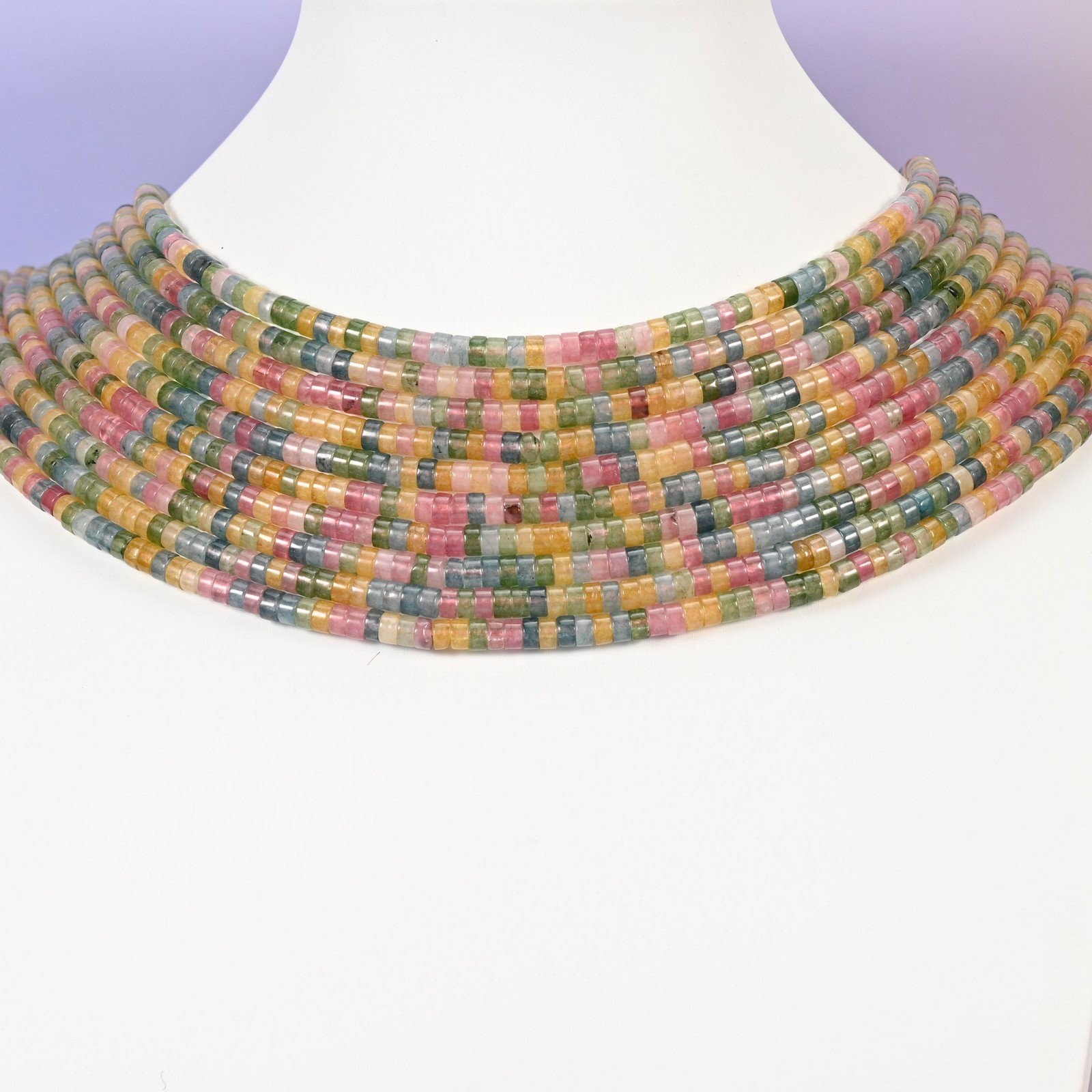 Multicolor Fluorite Smooth Heishi Disc Beads: Jewelry Making Supply
