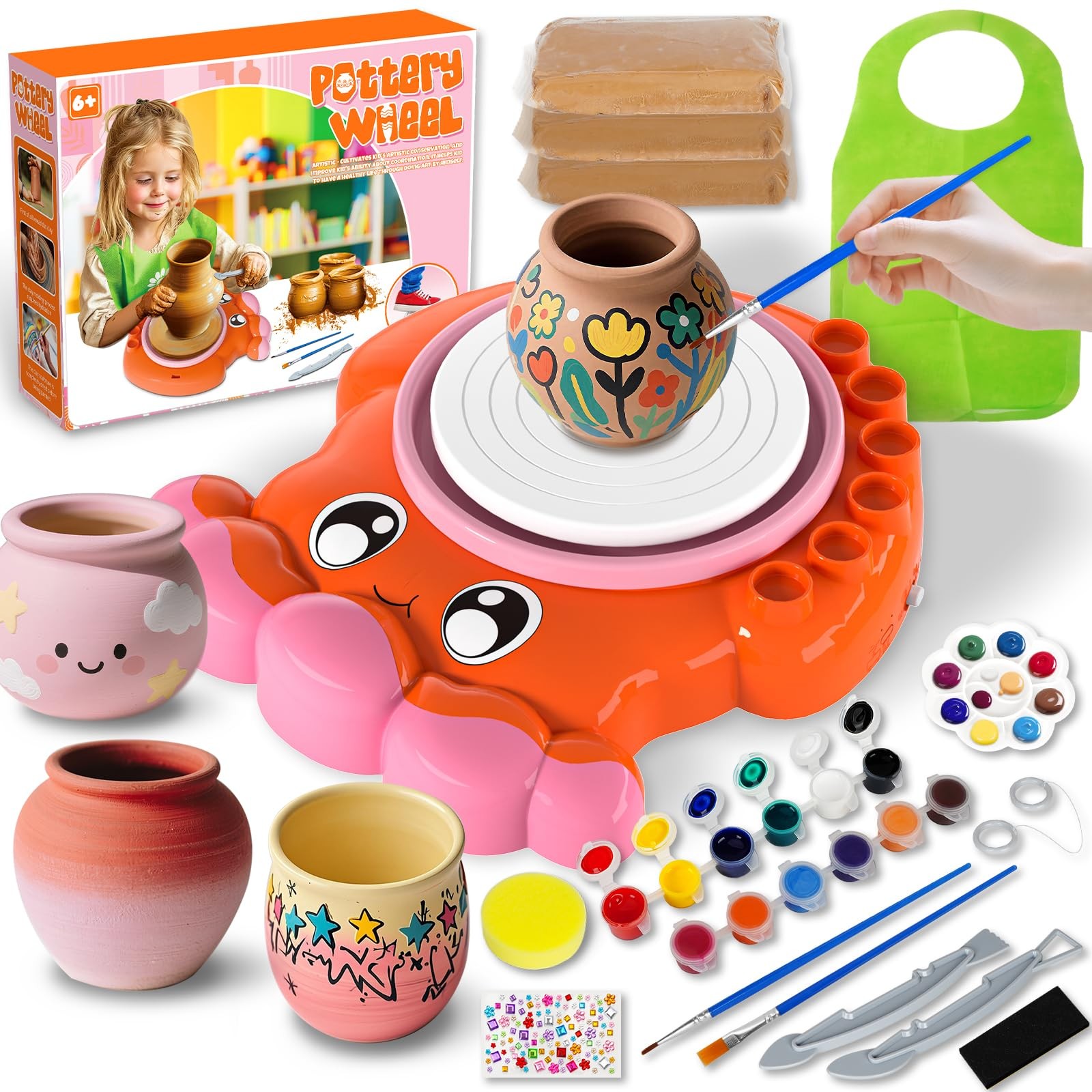 Insnug Pottery Wheel for Kids – Arts and Crafts for Kids Ages 8-12,Kid Pottery