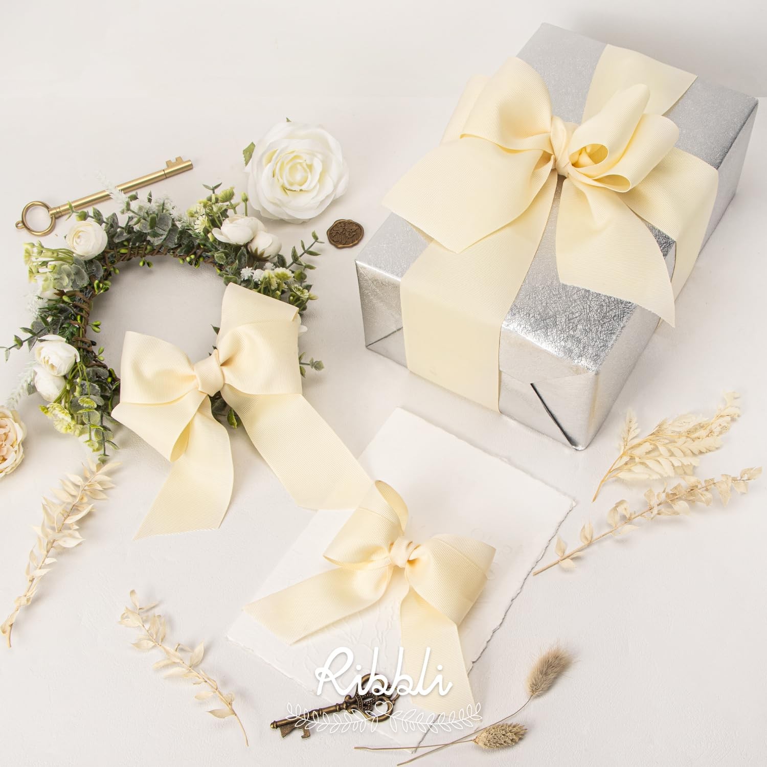 Ivory Grosgrain Ribbon 3 Inch x 10 Yards Hair Bows Gift Wrapping Craft DIY