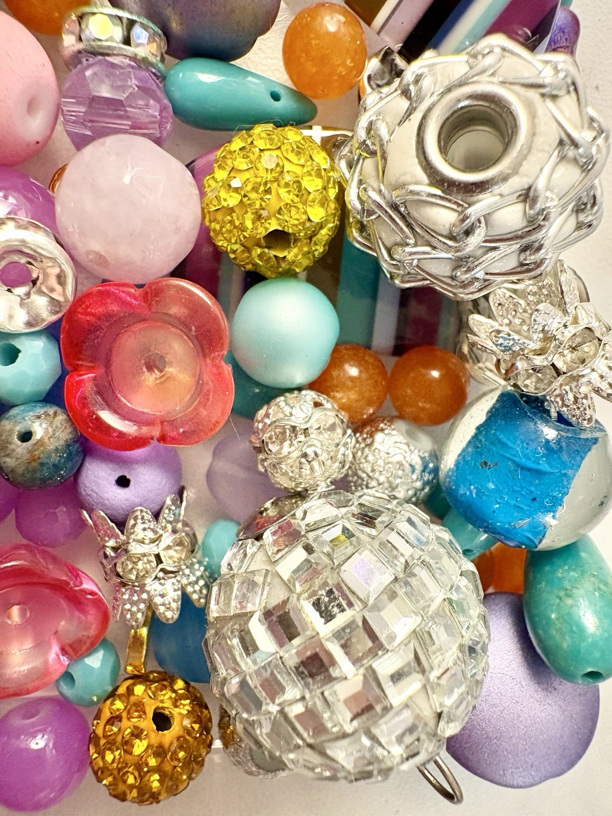 Roller Disco BEAD MIX for Jewelry Making – Glass, Gemstone, Boho, Charms