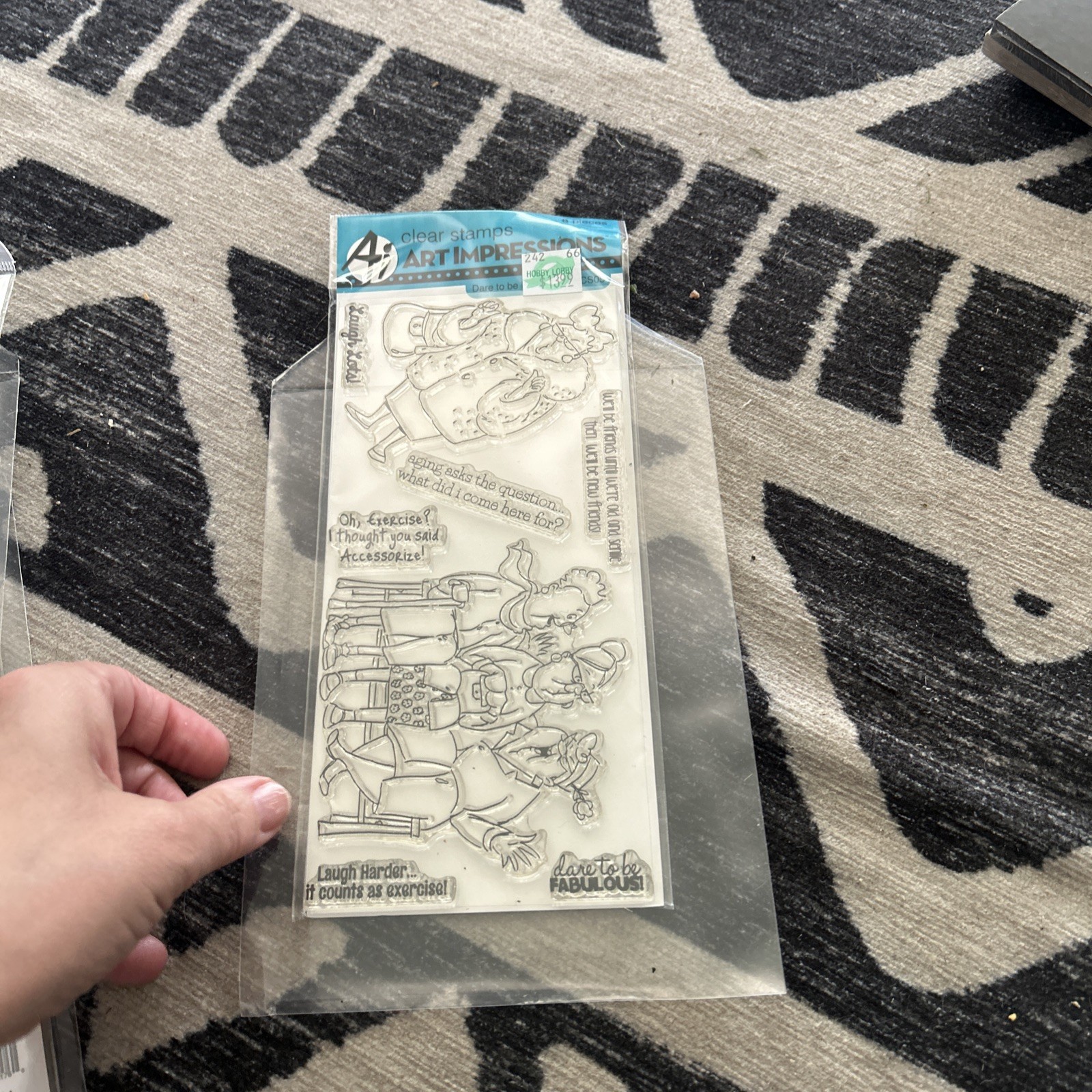 Lot 5 Art Impressions Piece Clear Stamp Set Fully Pamper Birthday Therapy Dare
