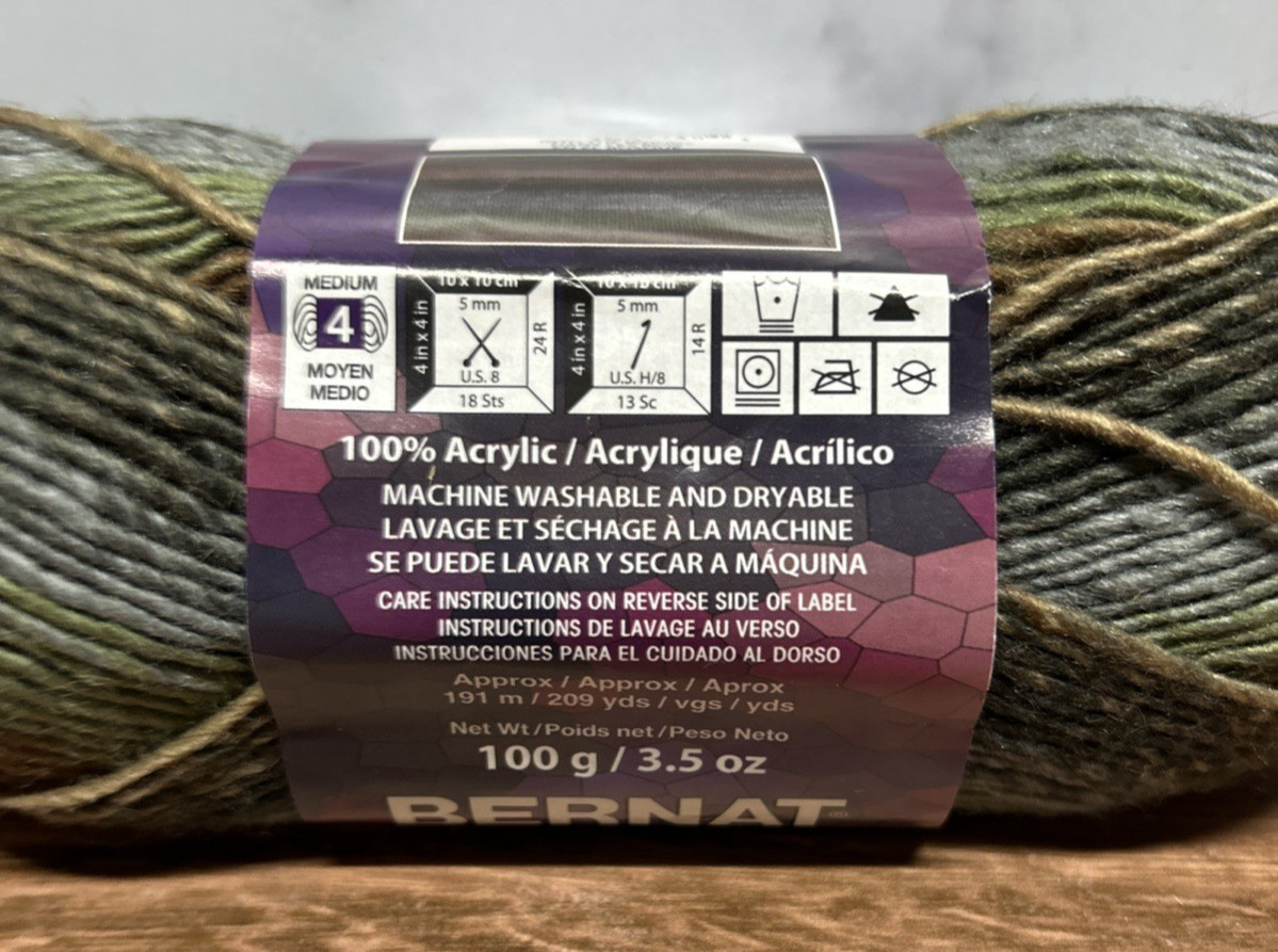 Bernat Mosaic Yarn 44012 Into the Woods 4 Medium 209 Yards NEW Discontinued