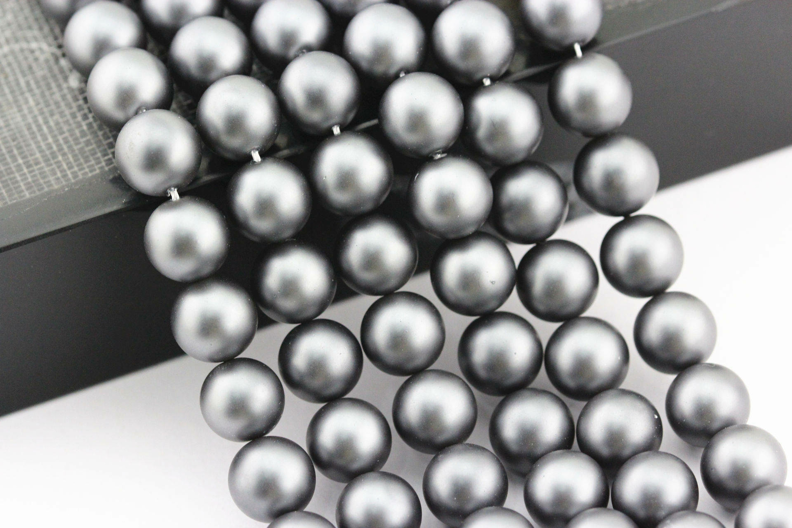 Gray Shell Pearl Matte Round Beads 6mm 8mm 10mm 15.5″ Strand