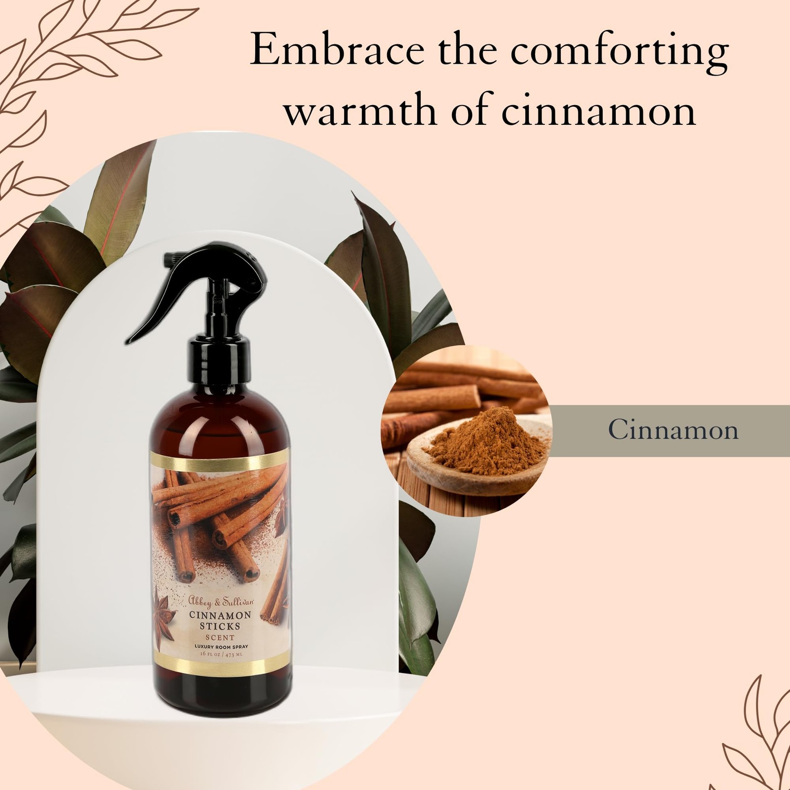 Abbey & Sullivan Room Spray, 16 Fl Oz (Pack of 1), Cinnamon Sticks Scent