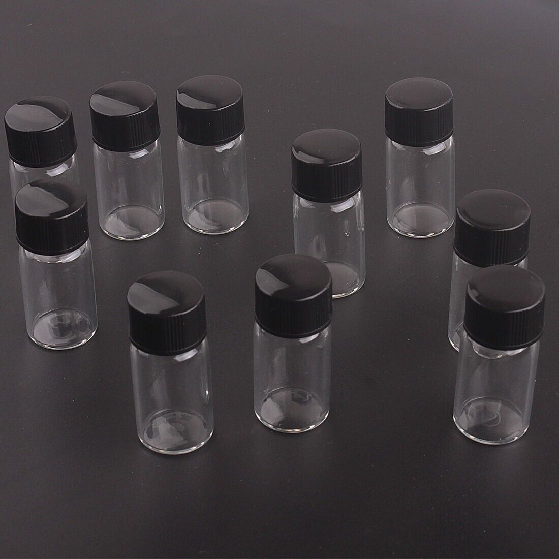 50pcs 3ml Mini Small Clear Glass Bottles Tiny Vials Empty Jars with Screw Caps