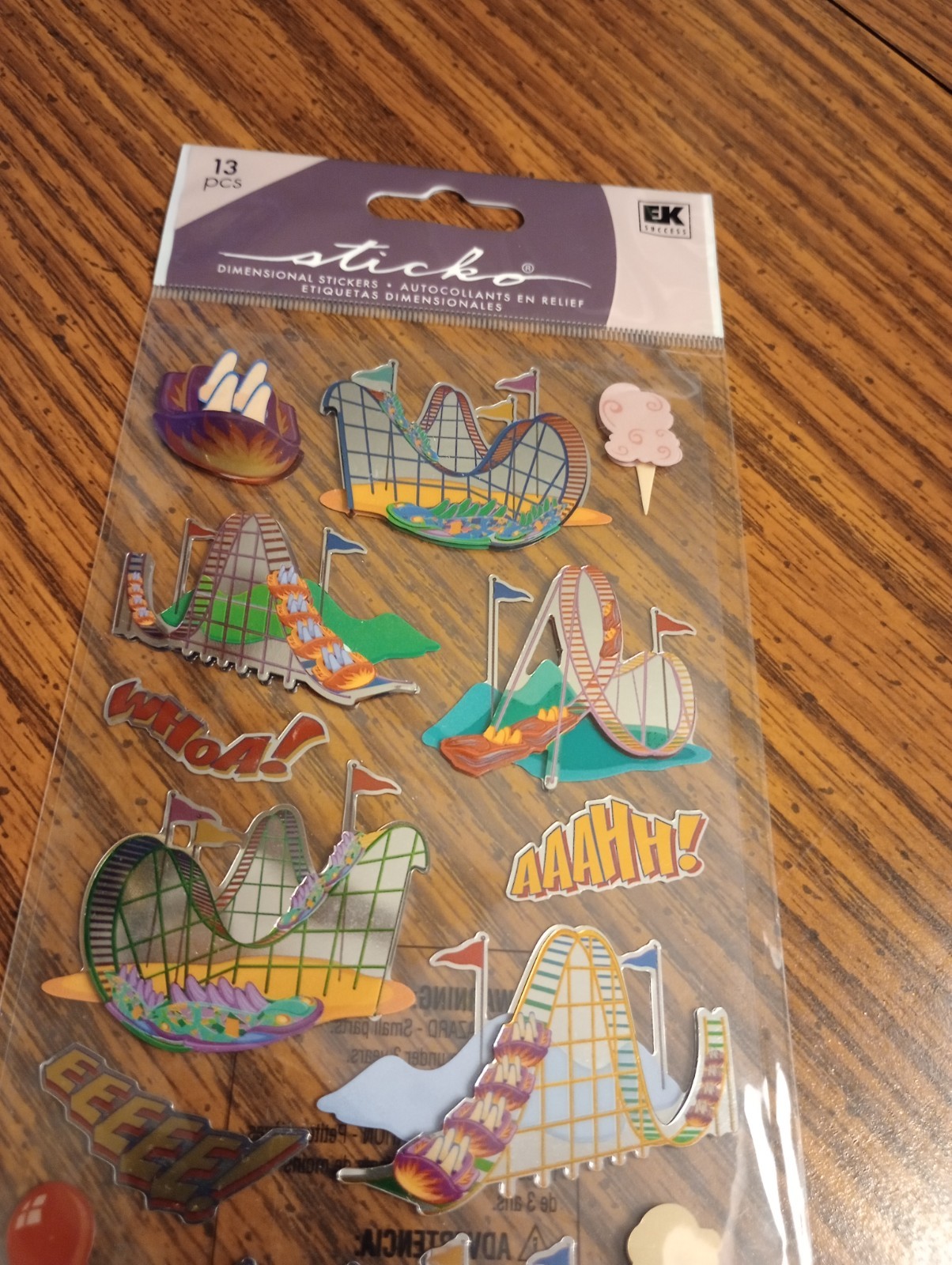 Sticko EK Success Dimensional Roller Coaster Stickers NEW Rare