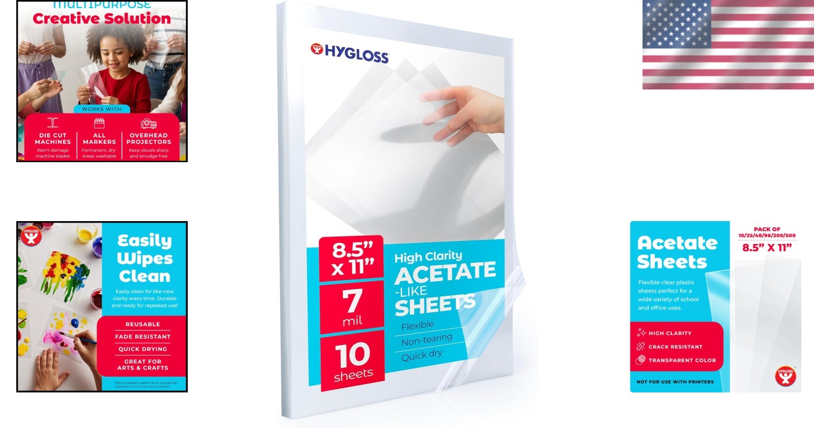 Craft-Ready 10 Pack of 8.5″ x 11″ Acetate Sheets – Perfect for Overhead Projects