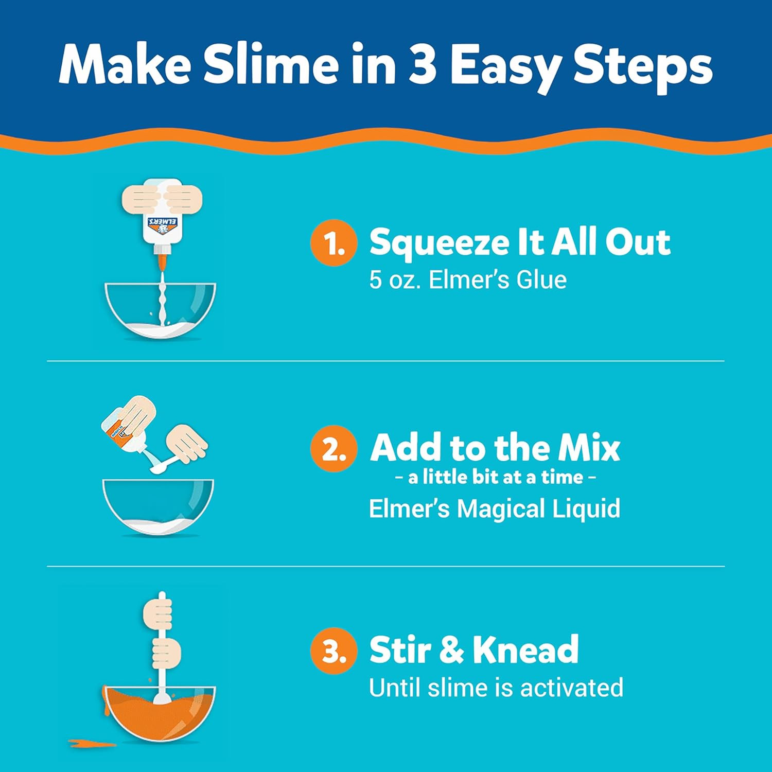 Color Rush Slime Kit, Includes Liquid Glue, Activator, Makes Color Changing, Glo