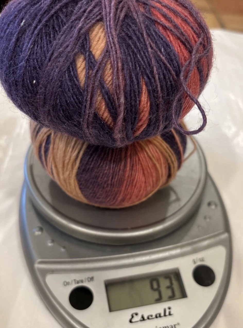 Sock Yarn Soft Purple Melon Coral Color 92 Grams Lovely