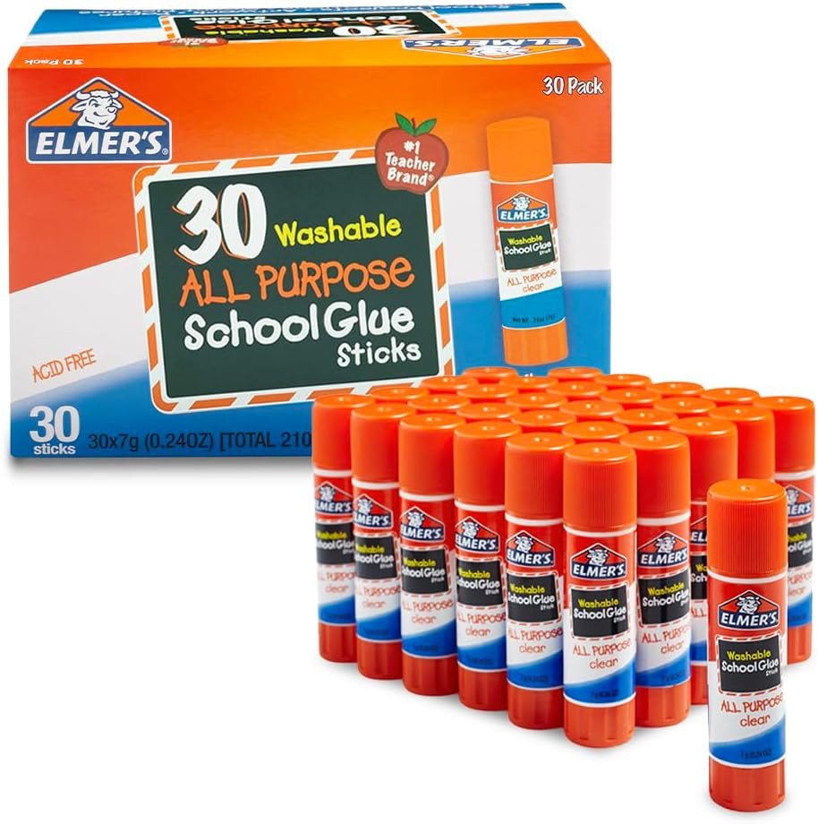 Elmer’S All Purpose School Glue Sticks, Acid-Free and Washable, Clear, 7 Grams,