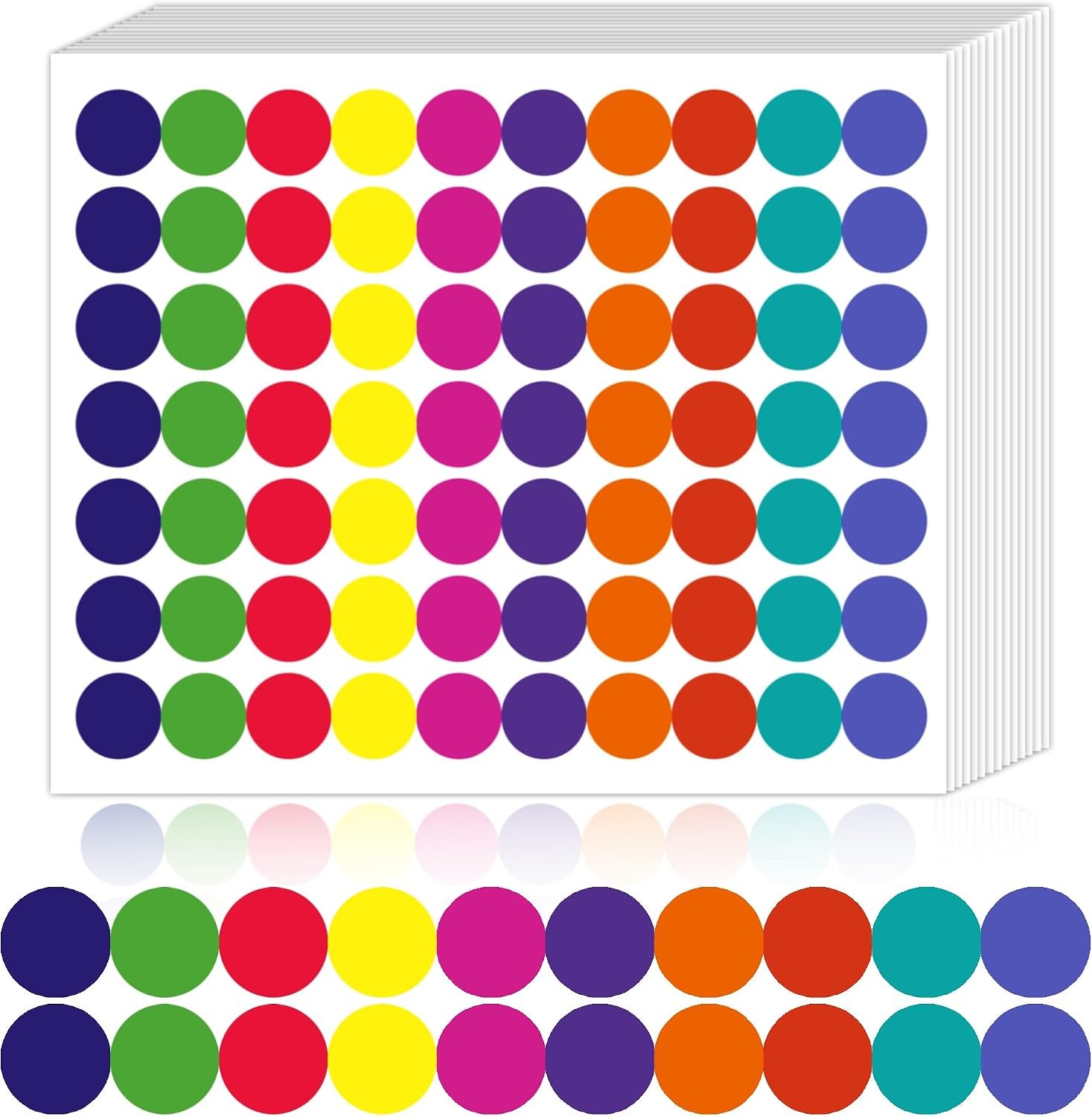 Dot Stickers – 1400 PCS Colored Circle Stickers for Kids | Back to School Suppli