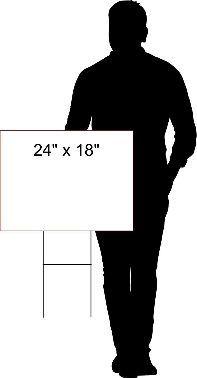 IN LAYAWAY RED 18in x 24in road Yard sign with Stand