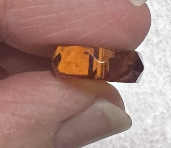 15 Vintage Amber Glass Bead Sliced 1/2 W 3/8 T Spacer Beads