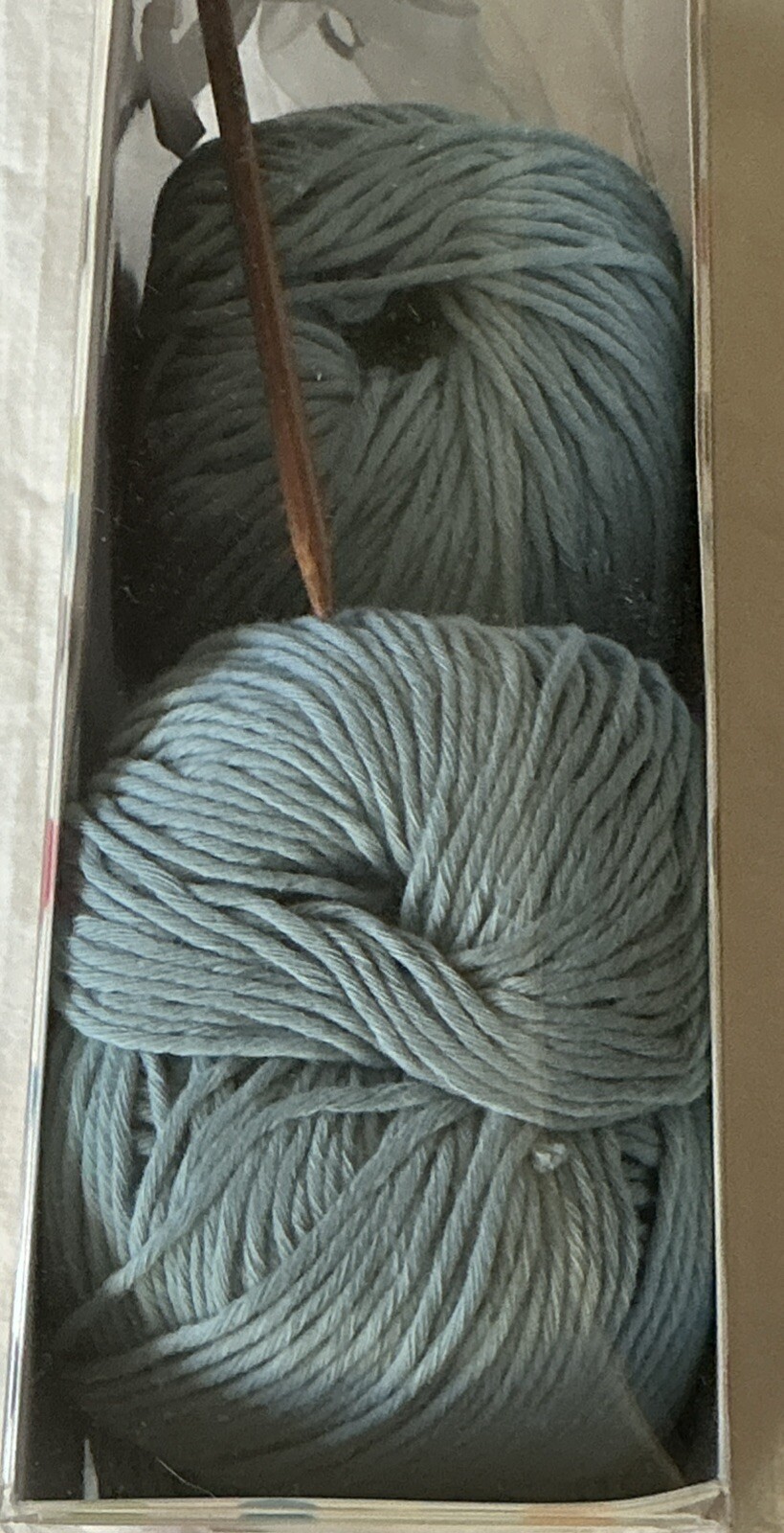 Knit Outta The Box Blue Sweater Kit For Baby Sz 0-3 & 3-6 Months Cotton Yarn
