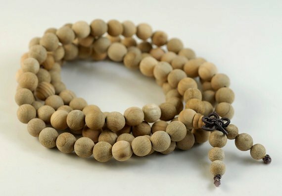 6mm 108PCS Natural Aromatic Indian Sandalwood Mala Beads Round (90182442-391)