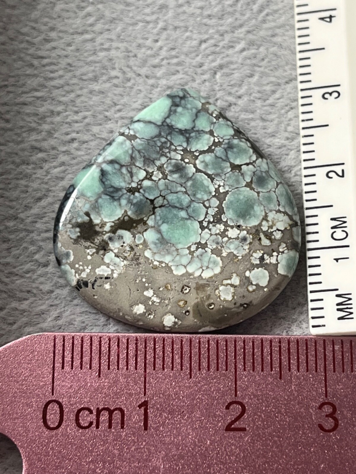Poseidon Variscite “Starfox” mine 24.45 ctw Pear Tear drop Cabochon Tonopah NV