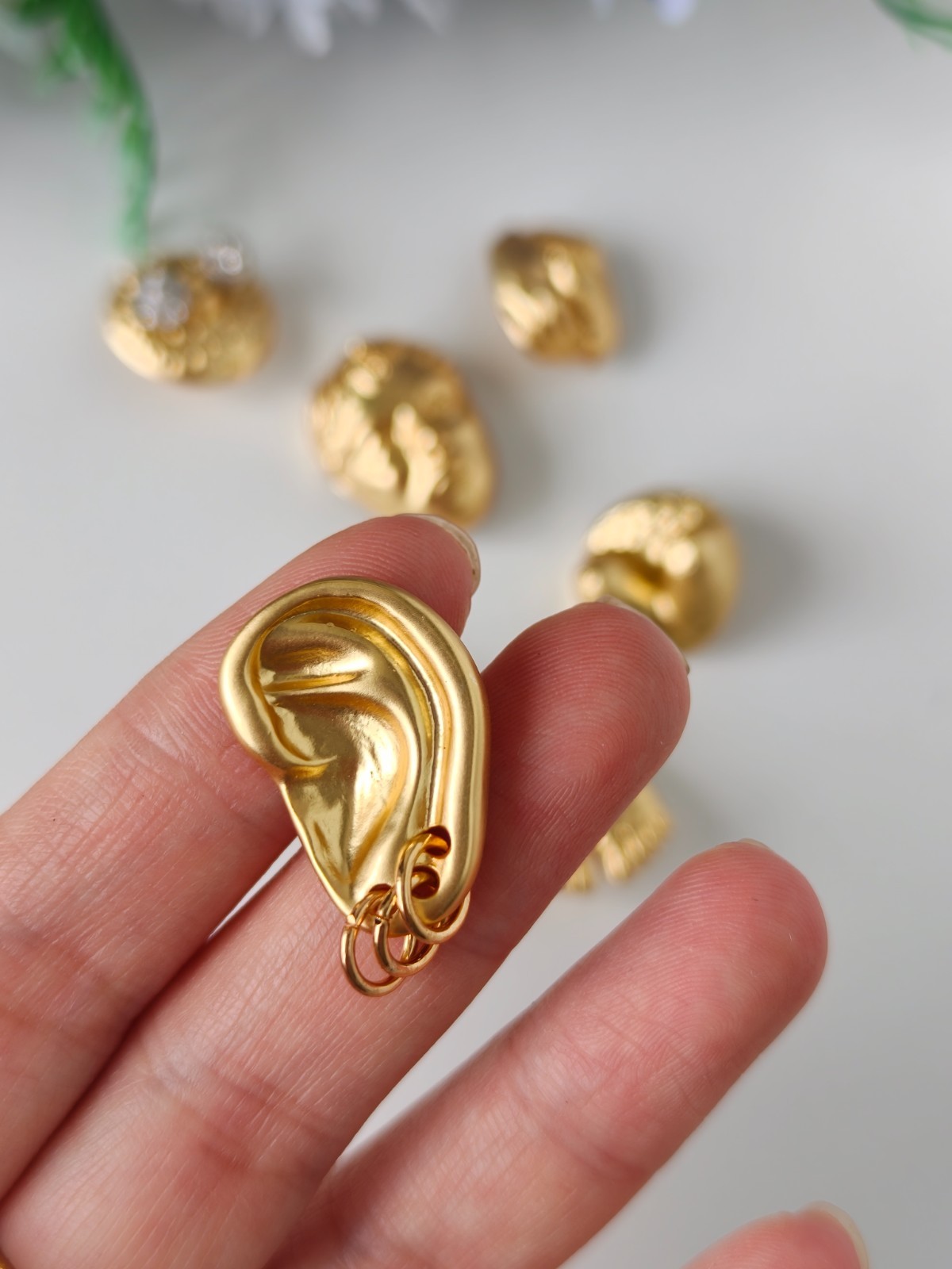 Schiaparelli Surrealist Human Body Brass Buttons Set Vintage Sculpt Sewing Coat